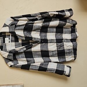 Flannel black, white and cream